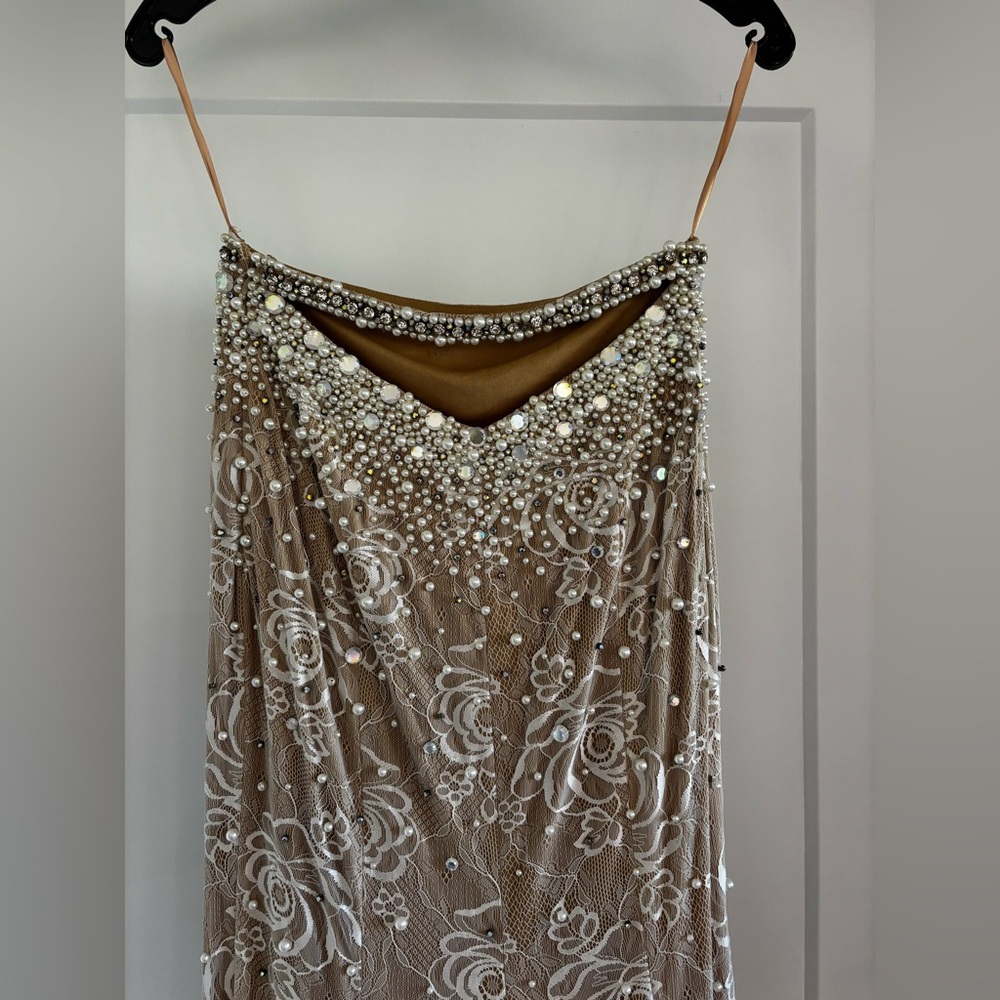 Off-White Pearl Embellished Dress - Picture 4 of 5